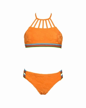 HOBIE Terry High-Neck 2pc Swim Set cute swimsuits for teen girls, modest teen swimwear