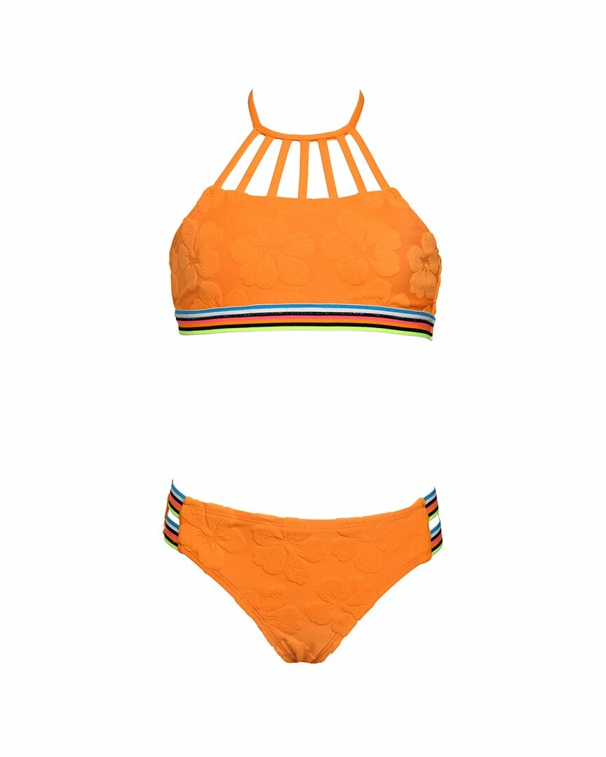 HOBIE Terry High-Neck 2pc Swim Set cute swimsuits for teen girls, modest teen swimwear