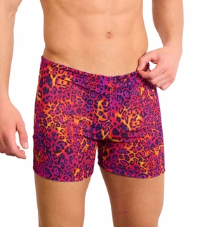 Hot Leopard Tan Through Swim Shorts affordable men's swimwear, summer swimwear for men