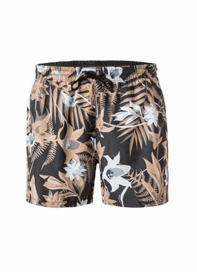 Hugo Boss Men's Piranha Swim Trunks, Camel mens beach swimwear, quick dry mens swimsuits