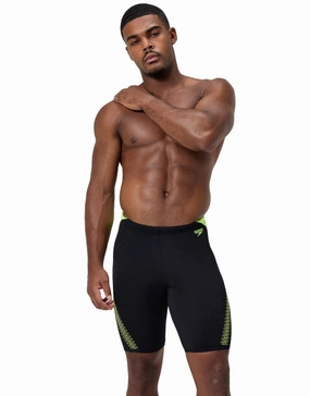 Hyberboom Splice Jammer - Black/Yellow speedo mens swimwear, speedo training swimsuits