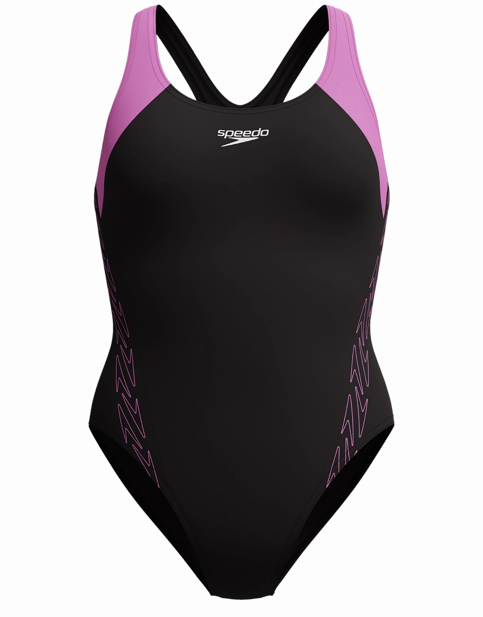 HyberBoom Splice Racerback Swimsuit - Black/Pink speedo mens swimwear, speedo training swimsuits