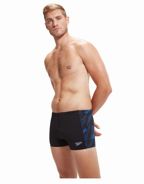 Hyperboom Panel Aquashort - Black/Blue speedo mens swimwear, speedo training swimsuits
