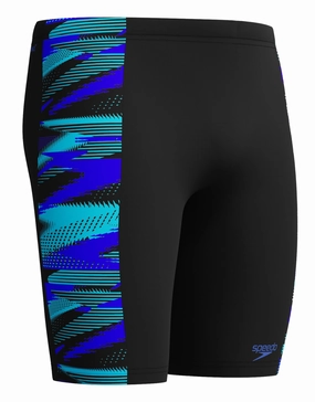 Hyperboom Panel Swim Jammers - Black/Blue speedo mens swimwear, speedo training swimsuits
