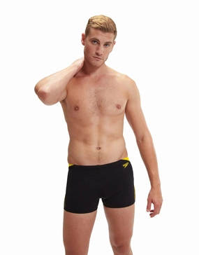 Hyperboom Splice Aquashort - Black/Yellow casual mens swimwear, affordable swimwear for men