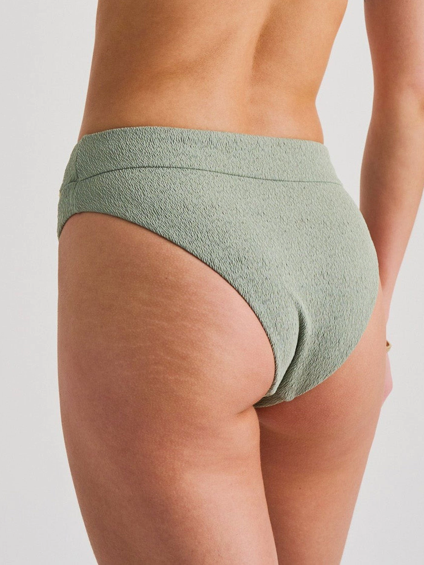 Iceberg Green Extra High Leg Retro Wide Bikini Bottom