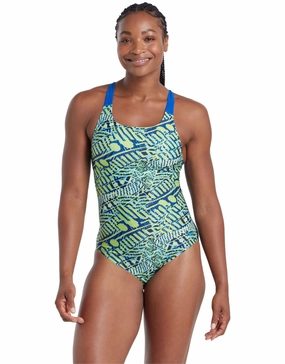 Inca Speedback Swimsuit - Green/Blue zoggs swimwear for women, zoggs goggles and swimsuits