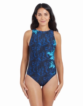 Indigo Forest Hi Front Swimsuit zoggs swimwear for women, zoggs goggles and swimsuits