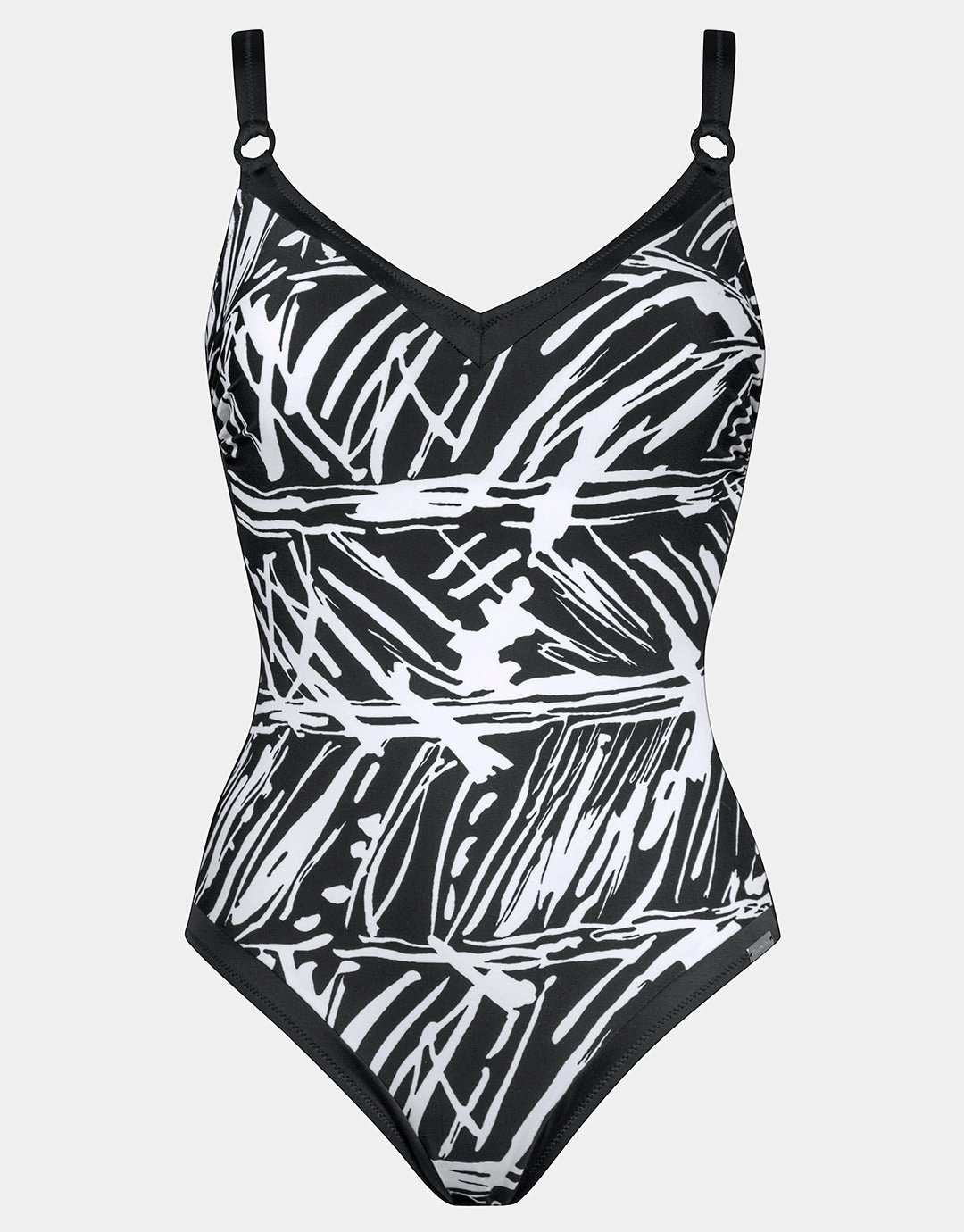 Ink Art Underwired Swimsuit - Black and White plus size swimwear women, curvy womens swimsuits