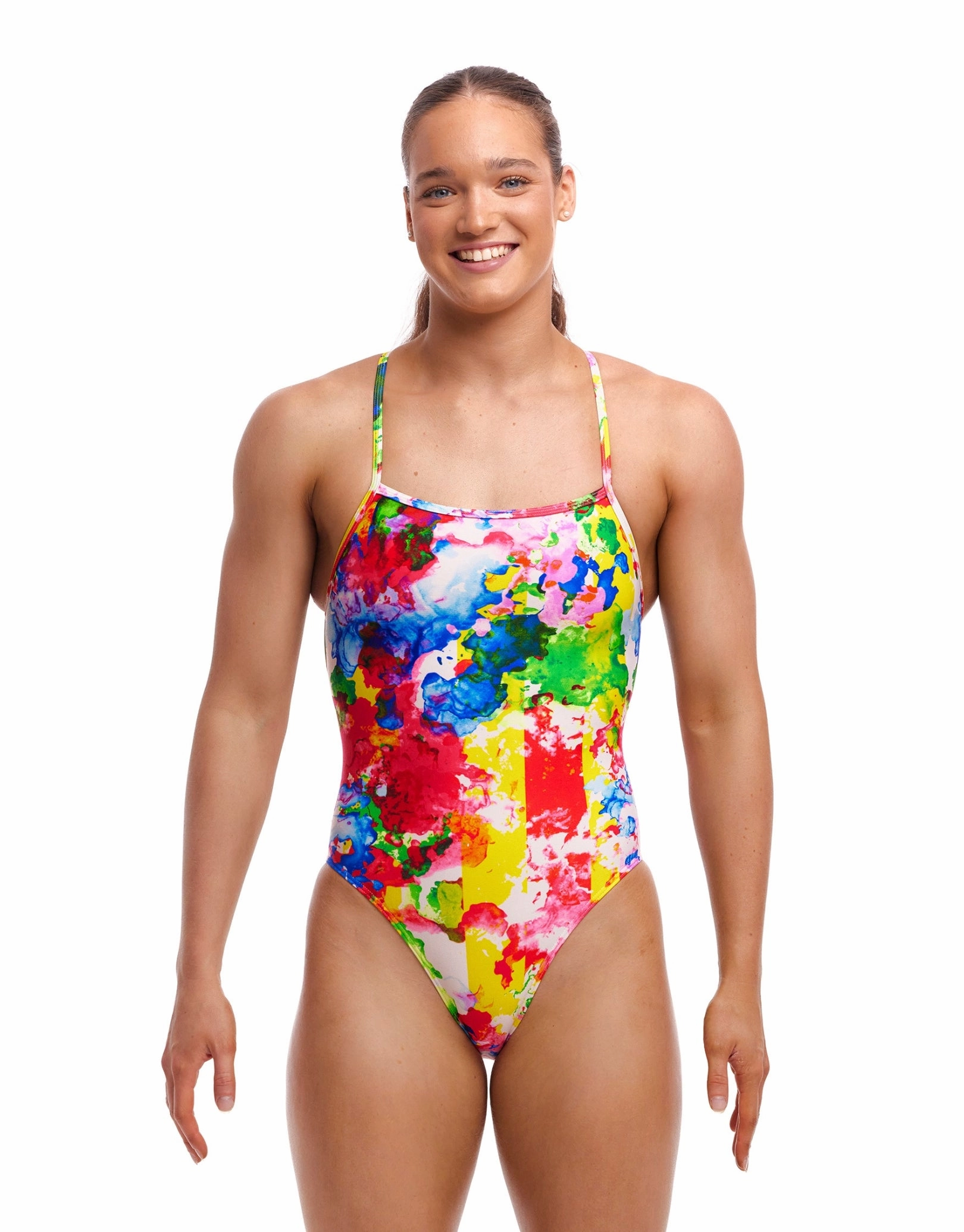 Ink Jet Strapped In Swimsuit - Multi funkita womens swimsuits, funkita colorful swimwear