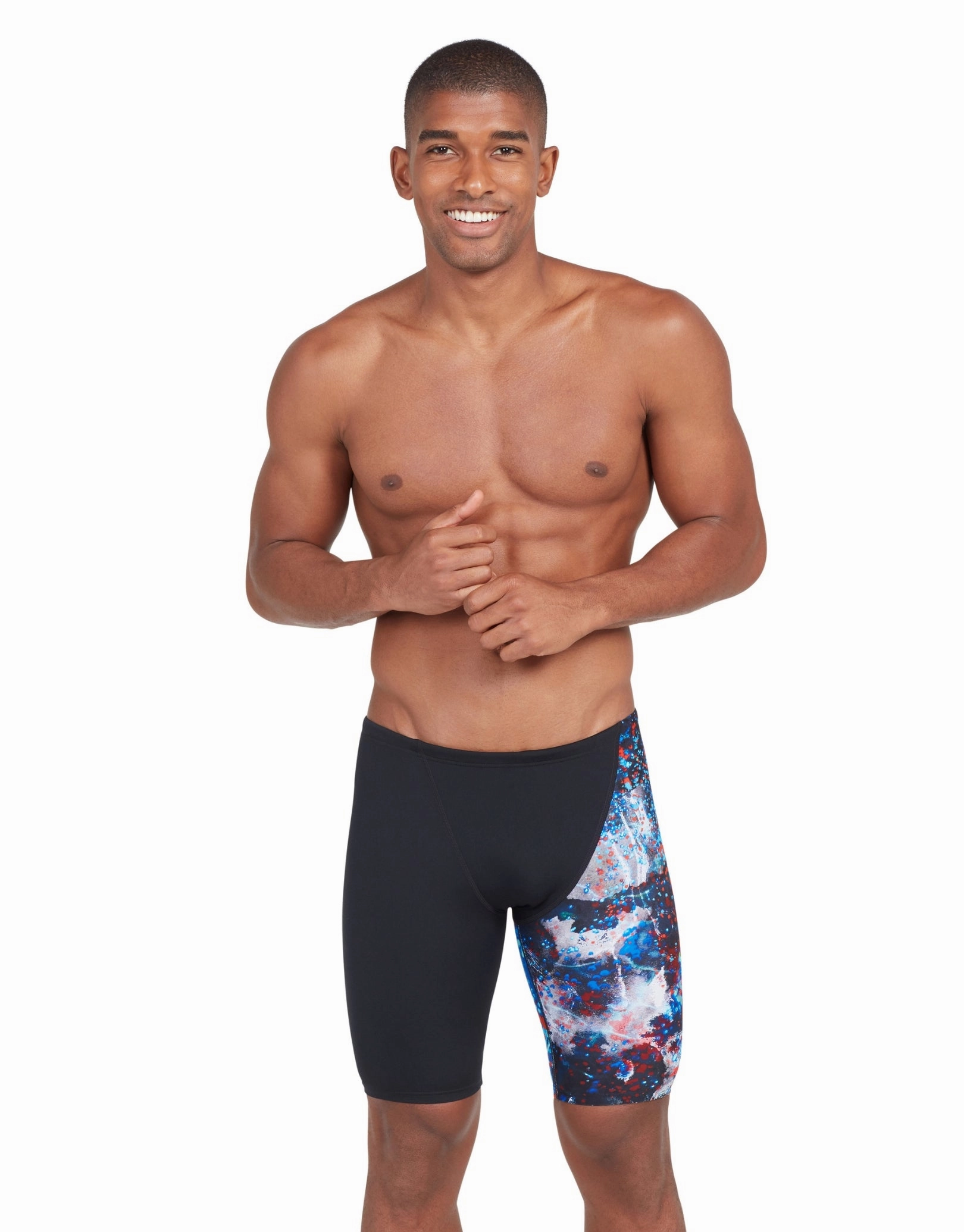 Ionic Jett Swim Jammer - Black/Multi casual mens swimwear, affordable swimwear for men