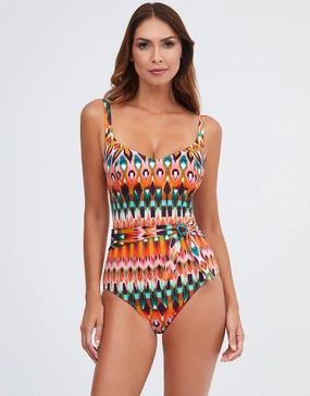 Ipanema Underwired Swimsuit - Pink Multi tummy control swimwear women, slimming swimsuits