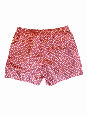 Isaia Mens Pink Shell Star Patterned Swim Trunks mens beach swimwear, quick dry mens swimsuits