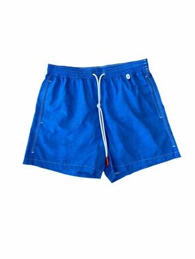Isaia Mens Solid Bright Blue Swim Trunk mens beach swimwear, quick dry mens swimsuits