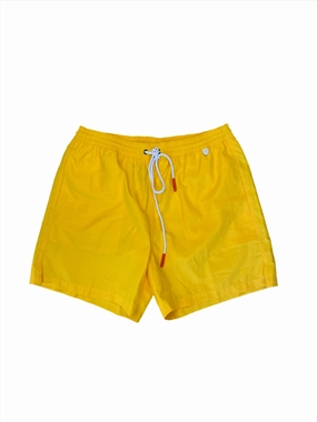 Isaia New Mens Solid Yellow Swim Trunk mens beach swimwear, quick dry mens swimsuits