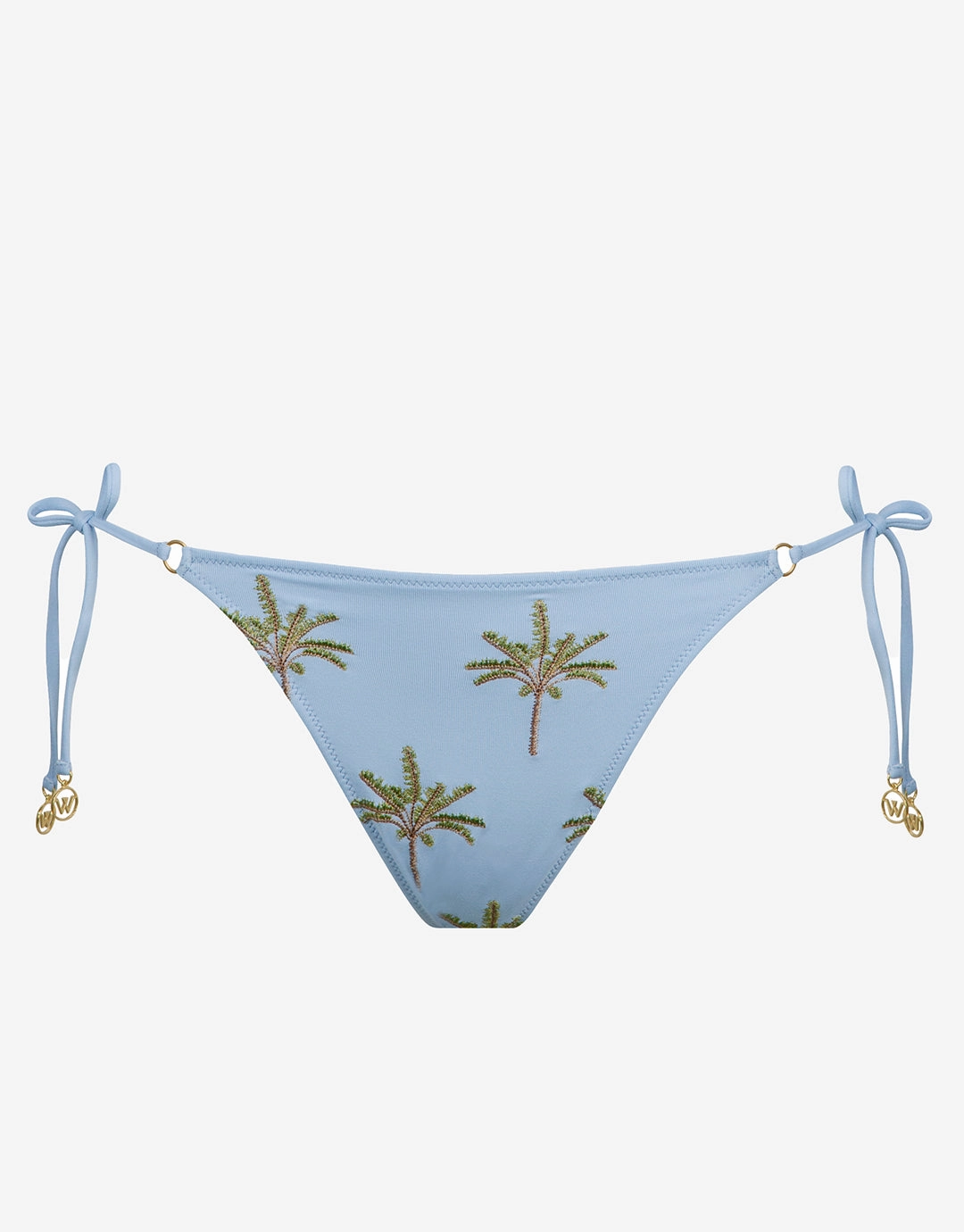 Island Souvenir Tie Side Bikini Pant - Sky adjustable swim bottoms women, flattering bikini bottoms