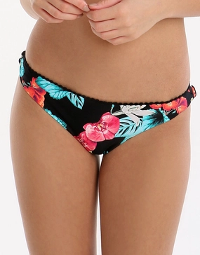 Island Vibe Brazilian Pant - Black swim shorts for women, stretch fit swim bottoms