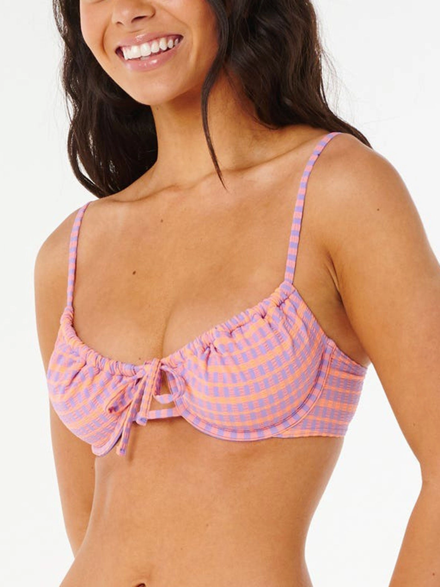 Isles Plaid D-DD Balconette Bikini Top