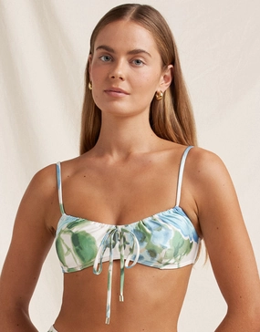 Isles Solstice Crop Bikini Top - Watercolour full coverage swim tops, cute bikini tops