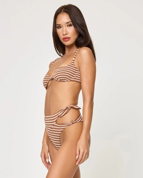 Jack Bikini Bottom - Brown Sugar ruched bikini bottoms, hipster swimwear bottoms