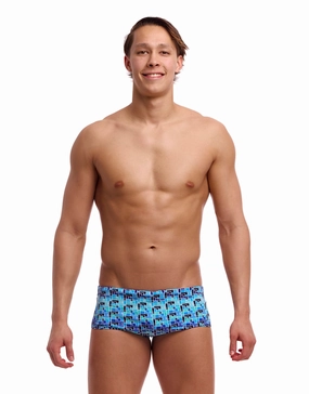 Jack Stack Sidewinder Swim Trunks - Blue funky trunks swim shorts, mens funky trunks swimwear