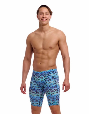 Jack Stack Swim Training Jammer - Blue funky trunks swim shorts, mens funky trunks swimwear