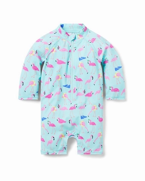 Janie and Jack One-Piece Zip Rashguard cute swimsuits for teen girls, modest teen swimwear
