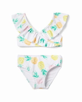 Janie and Jack Pineapple Ruffle Recycled 2-Piece Swimsuit cute swimsuits for teen girls, modest teen swimwear