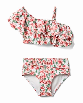 Janie and Jack Recycled Floral Ruffle 2pc Swimsuit cute swimsuits for teen girls, modest teen swimwear