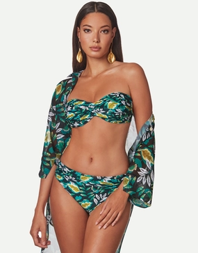 Japan Underwired Ruched Bandeau Bikini Set full coverage swim tops, cute bikini tops