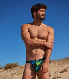 Java Tan Through Swim Thong affordable men's swimwear, summer swimwear for men