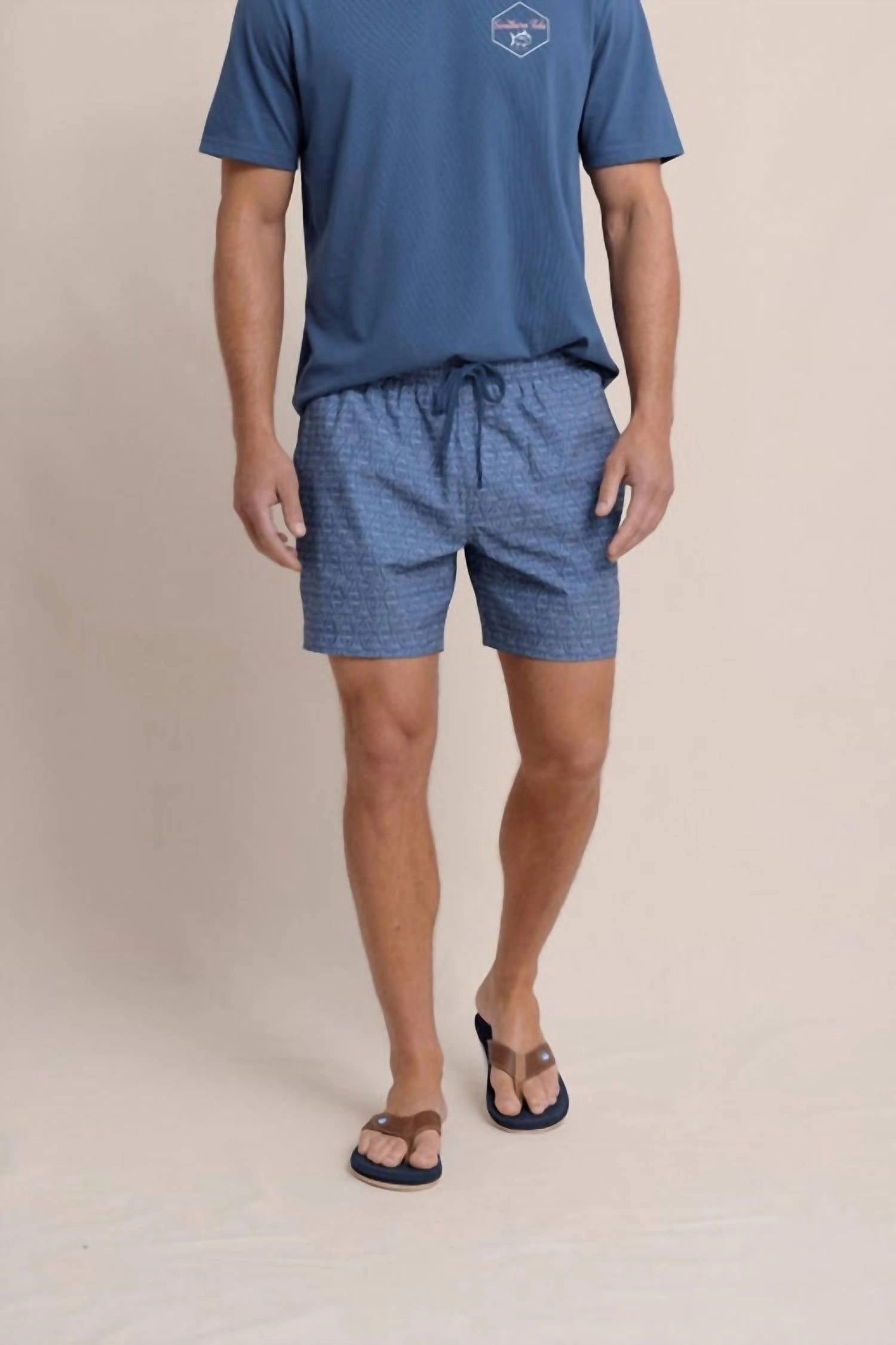 Jaw Breakers Swim Trunks In Light Indigo mens beach swimwear, quick dry mens swimsuits