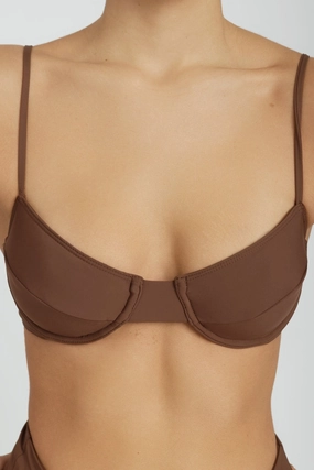 Jax Top - Chocolate soft fabric swimwear women, resort swimwear for ladies