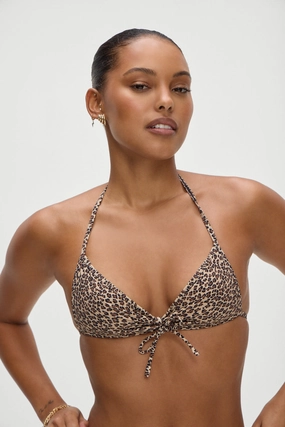 Jessup Halter Bikini Top - Baby Leopard womens printed swimsuits, beach ready swimwear ladies