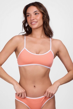 Jocelyn Bikini Top - Tangelo Contrast affordable swimwear for all, trendy swimwear for summer
