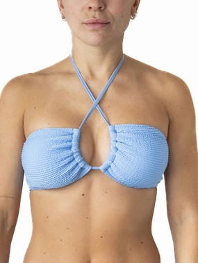 Jordane Crinkle Bikini Top basic swimsuits for women, durable swimwear for ladies