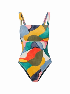 Jori One Piece In Carta Colorblock Texture high waist swimwear women, swimsuit for women beachwear