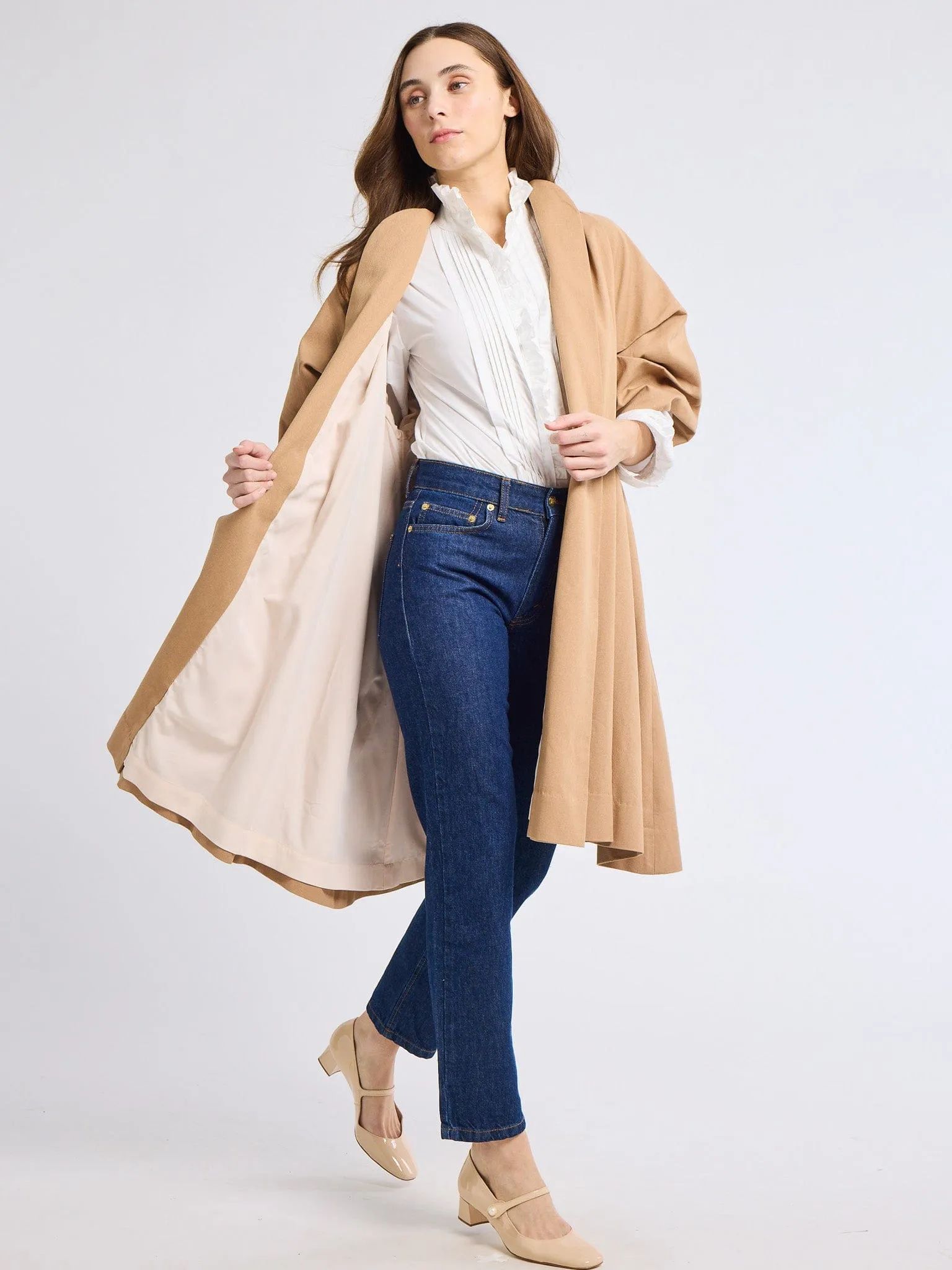 Josephine Coat in Almond