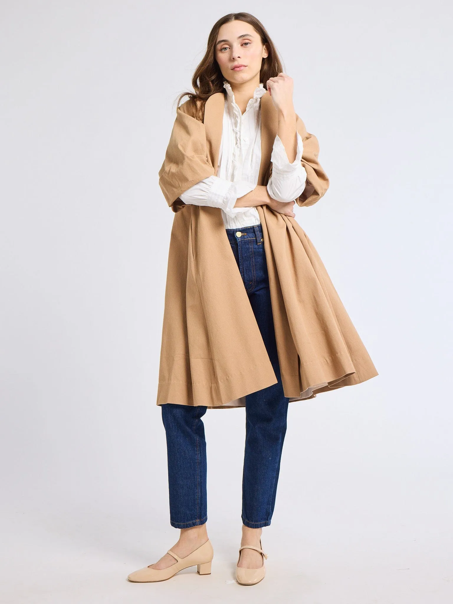 Josephine Coat in Almond