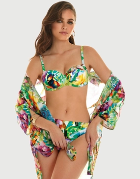 Jungle Underwired Balcony Bikini Set - Jungle Print full coverage swim tops, cute bikini tops