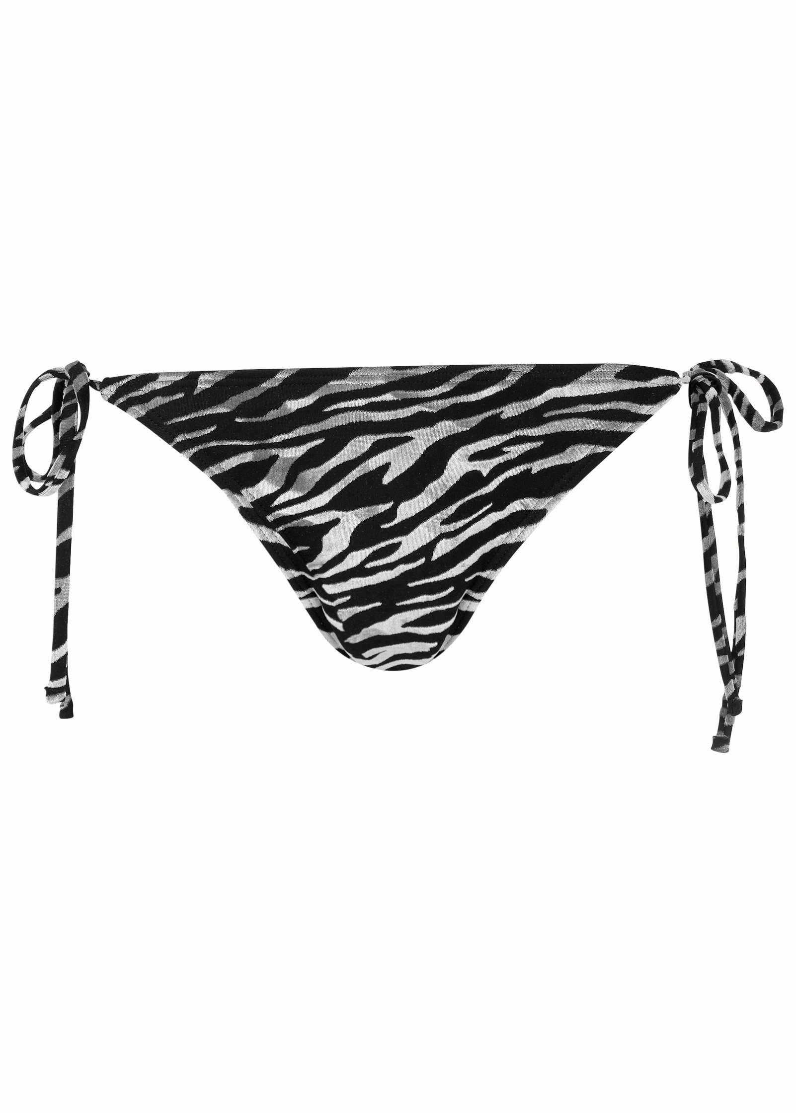 Jungle Velvet Miami Tie Side Moderate Bottom - Black & Silver