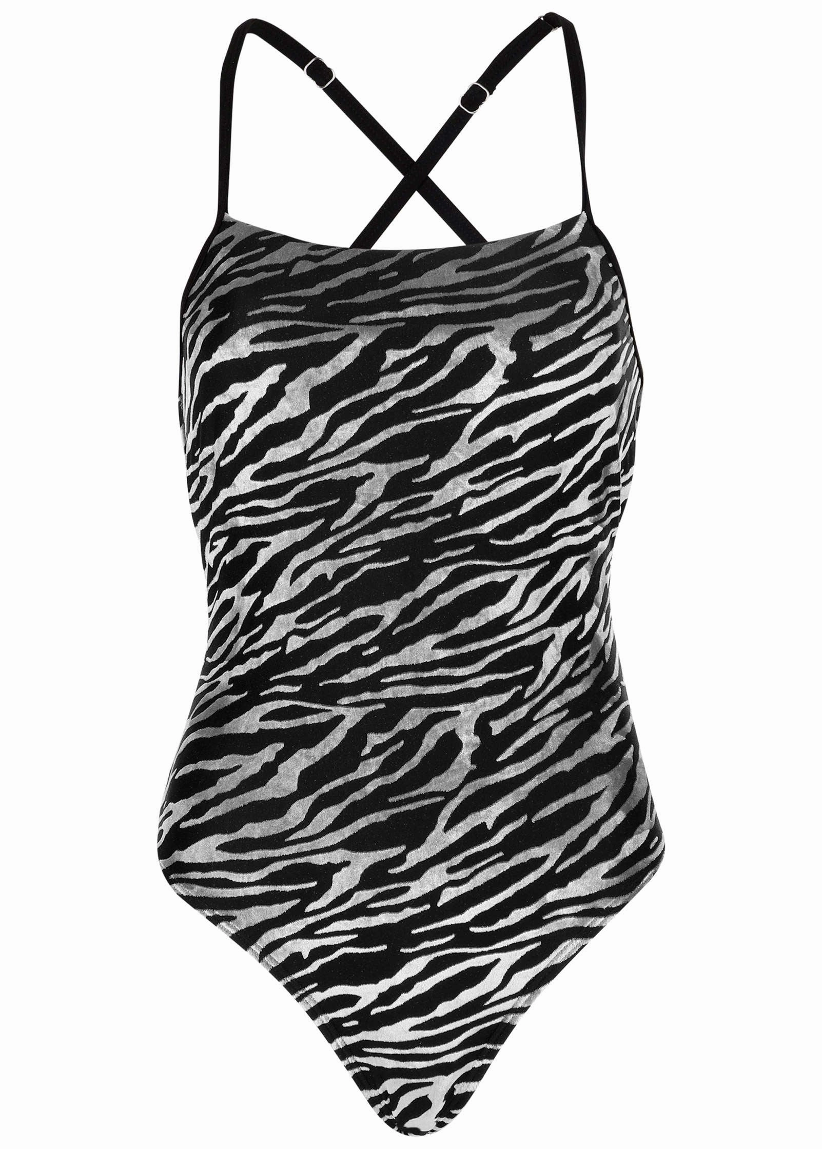 Jungle Velvet One-Piece - Black & Silver