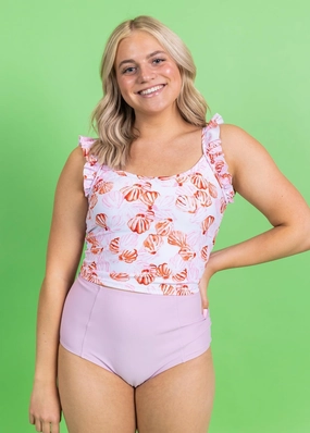 Just Lilac | Cut High Bottoms elastic waistband swim bottoms, mix-and-match bikini bottoms