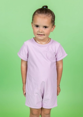 Just Lilac | Mini Shorties Rashguard (Unisex) girls full coverage swimwear, kids swimwear for pool