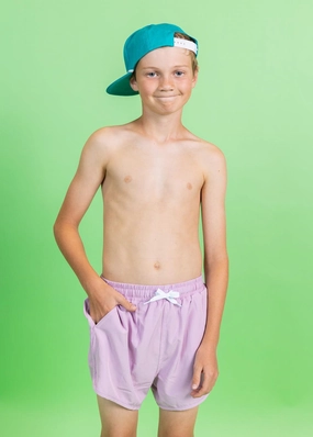 Just Lilac | Youth Retro Shorties boys summer swimwear, boys rash guard swim sets