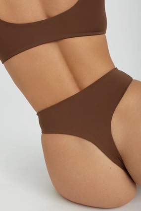 Kai High Waist Bottom - Chocolate soft fabric swimwear women, resort swimwear for ladies