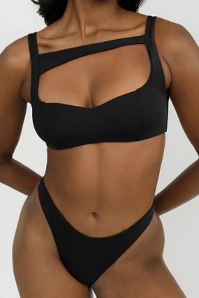 Kali Top - Black soft fabric swimwear women, resort swimwear for ladies