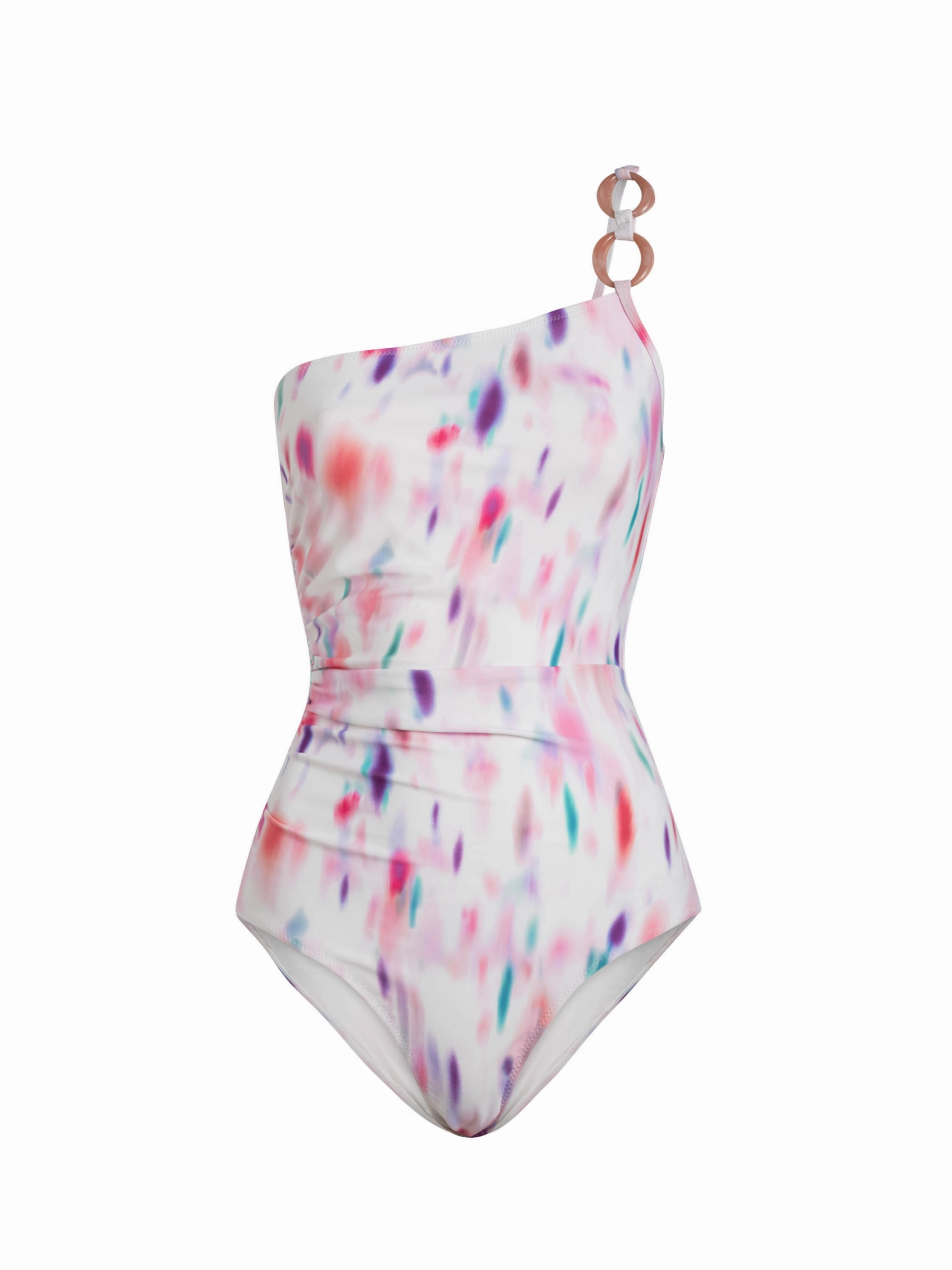Kara One Piece In Hazy Ikat Ivory fashionable beach swimwear, modern womens bikinis