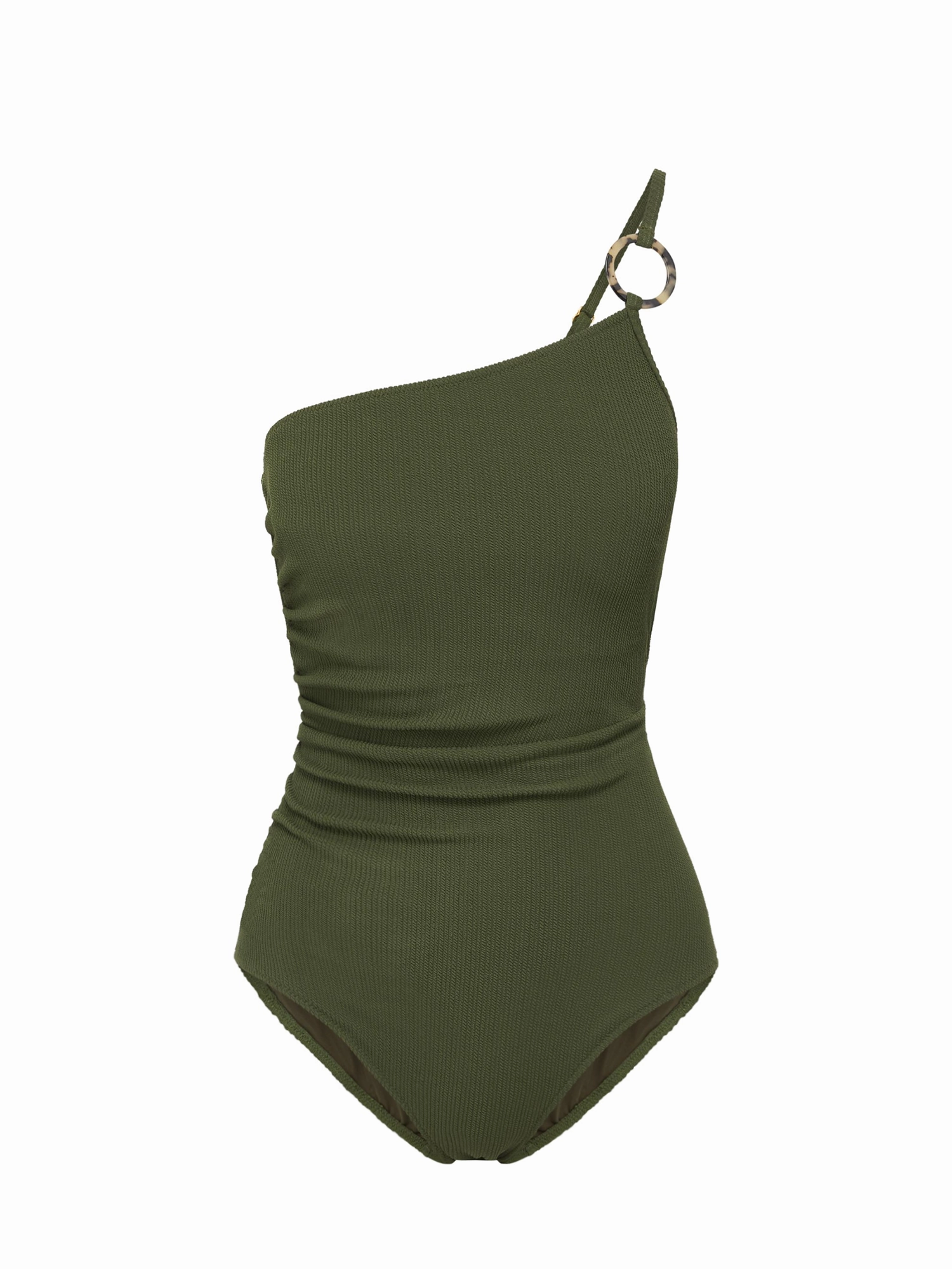 Kara One Piece Olive Textured Stripe high waist swimwear women, swimsuit for women beachwear