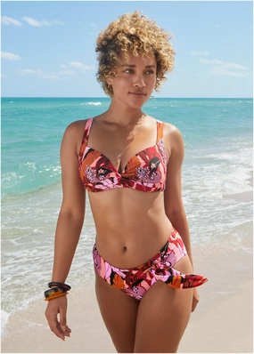 Kauai Moderate Bottom - Exotic Floral modest swim bottoms women, comfortable bikini bottoms